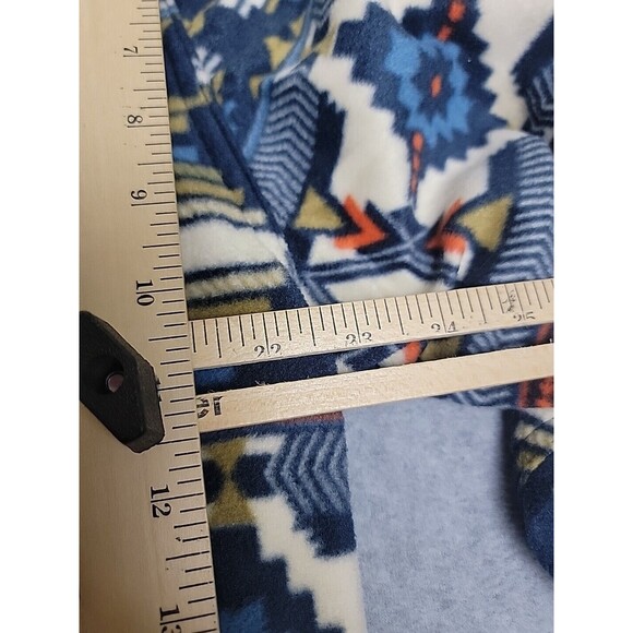 Valor Shirt Shacket Mens XL Aztec Fleece  Blue White Aztec Tribal Southwest - Picture 11 of 12